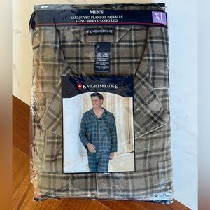 NWT Knightsbridge Men's Plaid Flannel Pajamas Top & Pants SET Cotton Size XL
